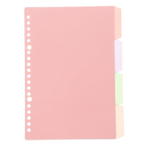 HOMSFOU 4 Stück Loseblatt Teiler Notizbücher Ordner Teiler Pastellfarben Rosa Campus Notizbuch Register Teiler Pastell Ordner Mit Taschen Niedliche Spiral Notizbuch Teiler Ordner Pastell von HOMSFOU