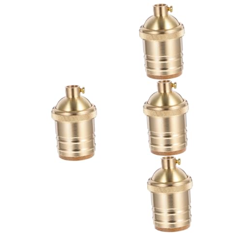 HOMSFOU 4 Stück Retro-Lampenfassung aus Kupfer Ersatz Befestigung drehen Lampenfassung für Deckenleuchte Metalllampenbuchse Vintage Lampenfassung Glühbirnenhalter Golden HOMSFOU 4 Stück Retro-Lampenfassung aus Kupfer Ersatz Befestigung drehen Lampenfassung für Deckenleuchte Metalllampenbuchse Vintage Lampenfassung Glühbirnenhalter Golden von HOMSFOU