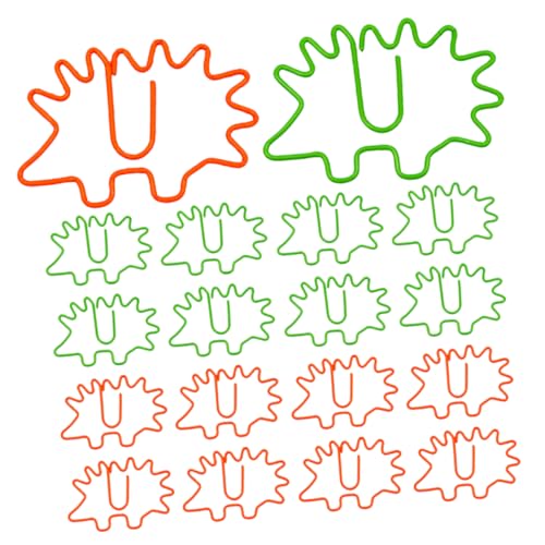 HOMSFOU 40Stücke Niedliche Büroklammern Form Von Cartoon Igeln Metallische Memo Clips Für Dokumente Haltbar Und Grüne Und Orangefarbene Clips von HOMSFOU