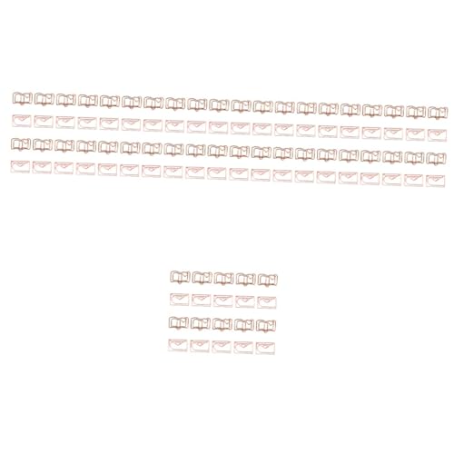 HOMSFOU 5 Sätze Praktische Büroklammern Miniclips Büroklammern in Buchform Büroklammern Klein Bürobedarf Dokumentpapierclips Rostfreier Stahl Rose Gold 20 Stück * 5 von HOMSFOU
