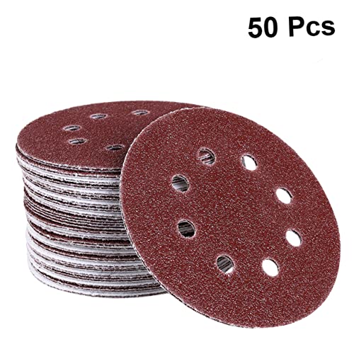 HOMSFOU 50 Stück 8 5 5 Zoll Schleifpapier Schleifwerkzeug Sandpapier Palm Sander Schleifpapier Schleifmaschinen für die Holzbearbeitung Pads Klett-Schleifscheiben 8-Loch-Schleifpapier von HOMSFOU