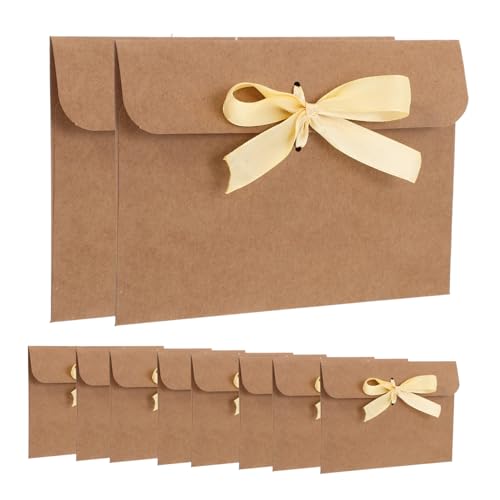 HOMSFOU 50 Stück Schleifenumschläge Retro Karten Grußumschläge V Klappenumschläge Umschlag Mit Knoten Schal Geschenkboxen Visitenkartenumschläge Retro Kartenumschläge Umschläge von HOMSFOU