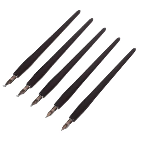 HOMSFOU 5er Set Stift Füller Kalligraphie-füllfederhalter Dekoration Zeichnen Handgeschnitzte Stempel Füllfederhalter Zum Zeichnen Dark Brown Holz von HOMSFOU
