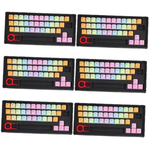 HOMSFOU 6 Sätze Tastenkappe Tastaturzubehör Tastatur bunt farbige Tastatur beleuchtete Tastatur Computertastaturen Bunte Tastaturkappen Tastatur-Dekor Klaviatur Rechner Suite Abs von HOMSFOU