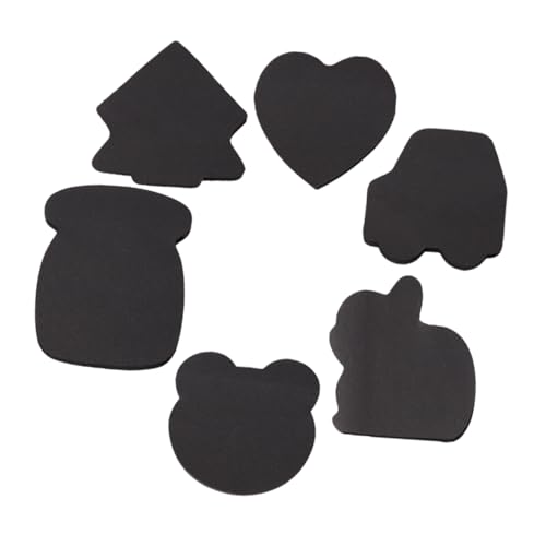 HOMSFOU 6 Stück schwarze Haftnotiz Notizblock aus schwarzem Papier schwarzes Büromaterial schwarzer Notizblock Black von HOMSFOU