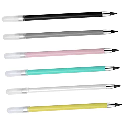 HOMSFOU 6Stücke Bleistift Tintenloser Bleistift mit Radiergummi für Schule Zeichnen und Schreiben Anspitzen Notwendig für Künstler von HOMSFOU