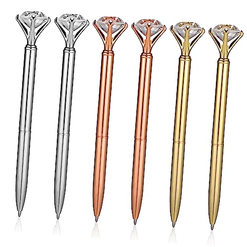 HOMSFOU 6Stücke Diamant Kugelschreiber Rautenförmige Stifte Für Bürobedarf Nachfüllbare Metallstifte Mit Elegantem Design Für Schreiben Und Kreative Projekte von HOMSFOU
