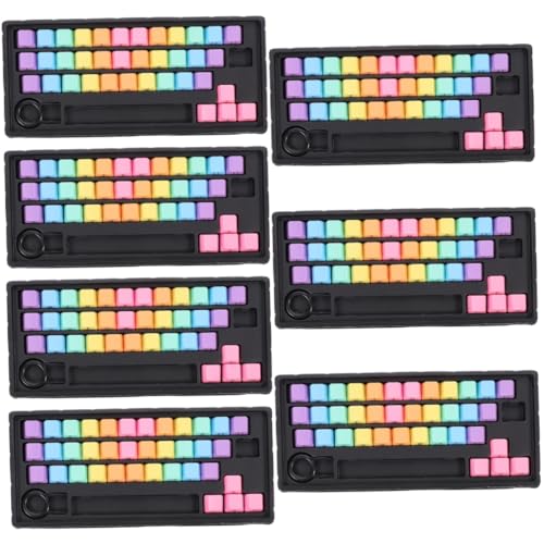 HOMSFOU 7 Sätze Tastenkappe Tastatur versorgung Pudding Keycaps Keyset farbige Tastatur Computertastaturen Bunte Tastaturkappen Tastaturschutz scheinen Klaviatur Rechner Suite Abs von HOMSFOU