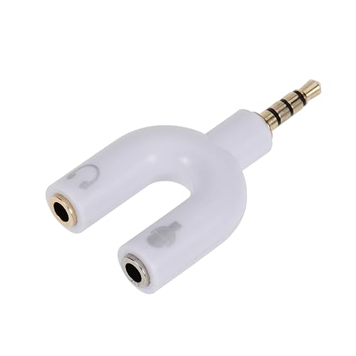 HOMSFOU Audiokonverter Headphone Splitter Headset Adapter kopfhörer Adapter Audio Converter Adapter für kopfhörer Kopfhörer-Splitter in U-Form Audio-Adapter Headset-Weizen-Adapter Weiß von HOMSFOU