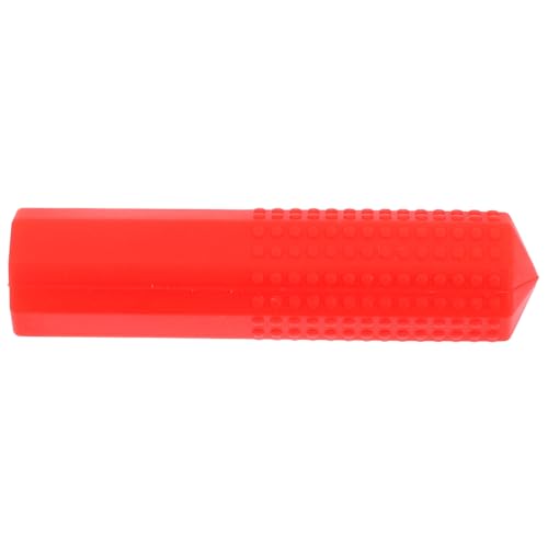 HOMSFOU Bleistiftkappe Stifthalter Bleistiftverlängerer Bleistift -top Eraser Bleistiftspitzenschutz Bleistiftaufsatz Zäh Bleistiftabdeckungen Bleistift-kauaufsatz Sensorisch Rot Kieselgel von HOMSFOU