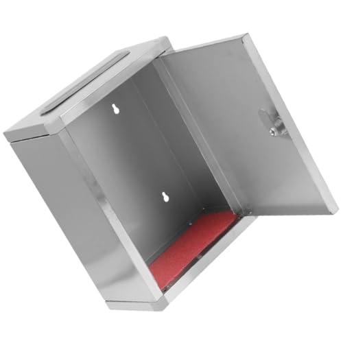 HOMSFOU Box Briefkasten Mit Schloss Vintage-Box Metallschloss Briefkasten Büro Vorschlagsbox Schlüsselschrank Wandhalterung Metall Spendenbox Wand Vorschlagsbox Beratung von HOMSFOU