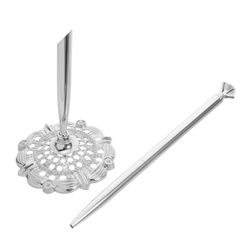 HOMSFOU Desktop-Thekenstift kugelschreiber dekorative Stifte Hochzeitsstifte für das Gästebuch Schreibstift mit Ständer dekorativer Stift Geschäftszubehör Metall Silver HOMSFOU Desktop-Thekenstift kugelschreiber dekorative Stifte Hochzeitsstifte für das Gästebuch Schreibstift mit Ständer dekorativer Stift Geschäftszubehör Metall Silver von HOMSFOU