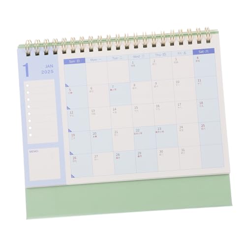 HOMSFOU Digitaler Kalenderplaner Großgedruckter Kalender Auf Dem Ständer Neujahrskalender Tischkalender Groß Monatlicher Kalender Tischkalenderständer Großer Kalender Papier Green von HOMSFOU