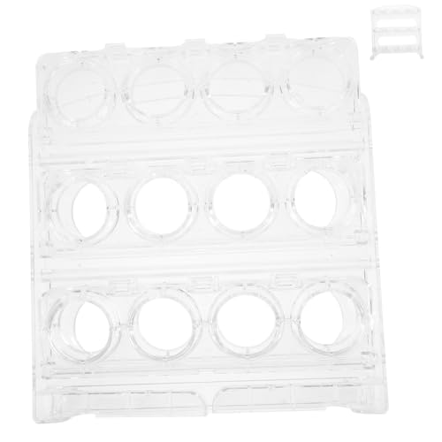 HOMSFOU Eiergitter Eieraufbewahrungshalterung Plastikbehälter Behälter mit Deckel Küche Ei Kühlschrank Eierplatte Aufbewahrungsbox für Eier Füllung Eierkarton Eierregal Tablett Eierschale von HOMSFOU