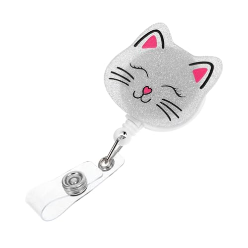HOMSFOU Einfach Zu Ziehendes Abzeichen Katzen-ausweishalter Krankenschwester-abzeichen-rollen Krankenschwester -abzeichenhalter Katzenkrankenschwester-abzeichenrolle Silber Abs von HOMSFOU