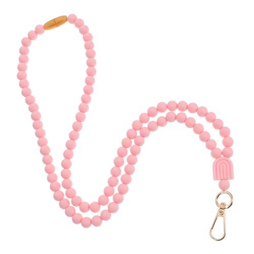 HOMSFOU Handyriemen Blau Anti-verlorene Telefonkette Schlüsselband für ID-Inhaber Lanyard für Abzeichenrollen Telefongurt Name Nacken Telefonhalsriemen Netter Telefonzauber Kieselgel Rosa von HOMSFOU
