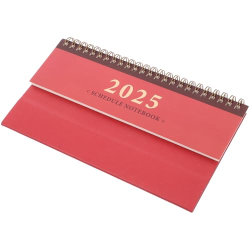 HOMSFOU Horizontaler Mini-Tischkalender 2025 – Rosafarbener Tagesplaner für Büro und Homeoffice (November 2024 – Dezember 2025) von HOMSFOU
