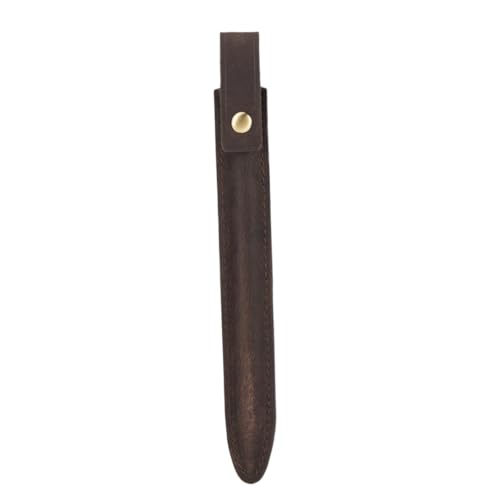 HOMSFOU II-Set Federmäppchen Ästhetik Stift-Schutztragetasche USB Kaffeebraune Stiftetui Stylus Pen Aufbewahrungstasche universelle Stifttasche Eingabestift-Ledertasche Echtes Leder von HOMSFOU
