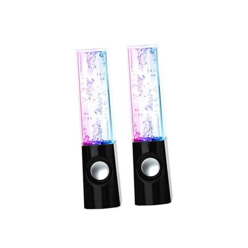 HOMSFOU Kabelgebundene PC Lautsprecher mit Bunten LED Lichtern Wasserbrunnen Stereo für Smartphone Laptop Tablet für Zuhause Partys Schwarz von HOMSFOU