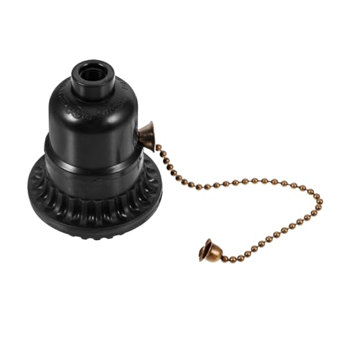 HOMSFOU Lampenfassung für Schreibtischlampe Lampenteil einfach E26 Vintage-Lampenfassung Ersatz Buchse Kettenleuchte ziehen Lampensockel mit Zug Licht Steckdosen Bakelit HOMSFOU Lampenfassung für Schreibtischlampe Lampenteil einfach E26 Vintage-Lampenfassung Ersatz Buchse Kettenleuchte ziehen Lampensockel mit Zug Licht Steckdosen Bakelit von HOMSFOU