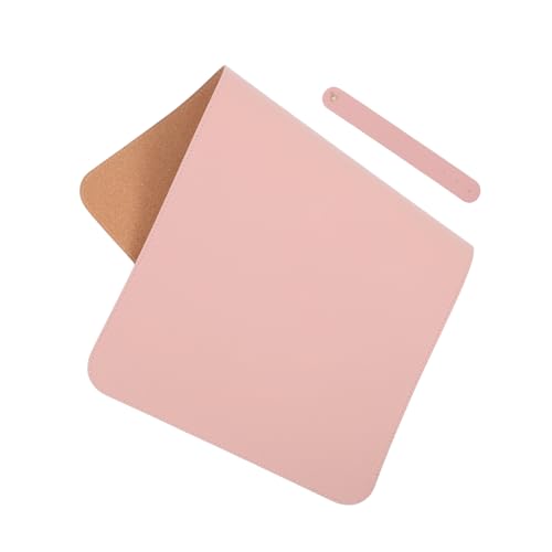 HOMSFOU Mauspad Bürodesk -Zubehör Tastatur-Pad Schreibtischunterlage Tischkantenschutz Büromaterial für den Schreibtisch Gamepad Schreibtischabdeckung Leder Rosa von HOMSFOU