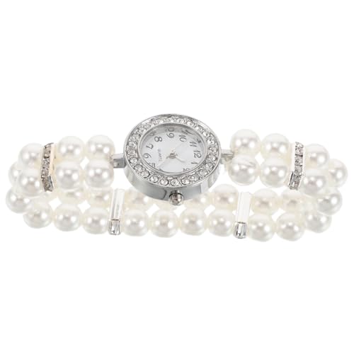 HOMSFOU Perlenarmbandschmuck Manschettenuhren Perlenuhr Bling Uhr Strass Uhr Vintage-luxusuhren Für Damen Zierliche Uhren Für Frauen Vintage-Uhren Reginald Legierung Weiß HOMSFOU Perlenarmbandschmuck Manschettenuhren Perlenuhr Bling Uhr Strass Uhr Vintage-luxusuhren Für Damen Zierliche Uhren Für Frauen Vintage-Uhren Reginald Legierung Weiß von HOMSFOU