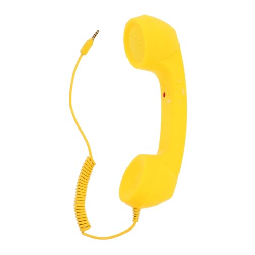 HOMSFOU Retro -Mikrofon Retro-Handy universeller Telefonhörer Vintage-Mobilteil Handy Hörer Kunststoff-Hörer kabelgebundenes Mobilteil Abs Gelb von HOMSFOU