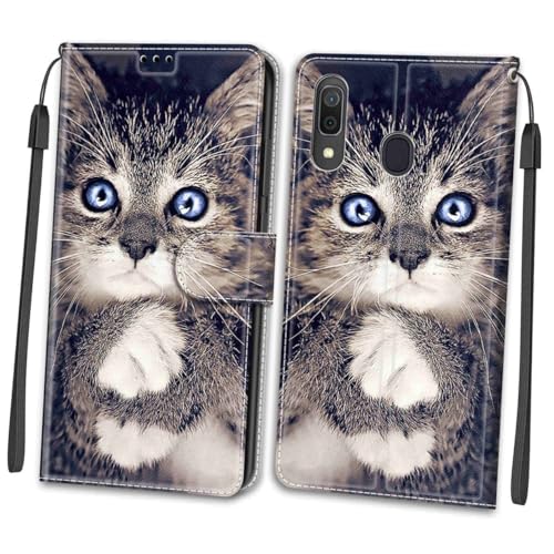 HOMSFOU Telefon gemalte Abdeckung Handytasche mit Handgelenkschlaufe Handy-Fallschutz Telefon lackierte Schale Handy Flip Case Telefon Anti-Fall-Schale bemalte Handyhülle Telefonschutz von HOMSFOU