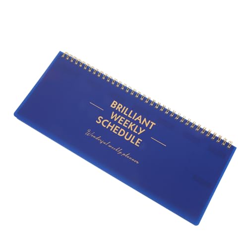 HOMSFOU Wochenplaner Agenda bürobedarf zeitmanagement Zeitplan Schreibtischplaner Aufgabenheft Tagesplaner-Notizbuch Wöchentlicher Notizblock horizontaler Planer Wochenkalender Eisen Blue von HOMSFOU