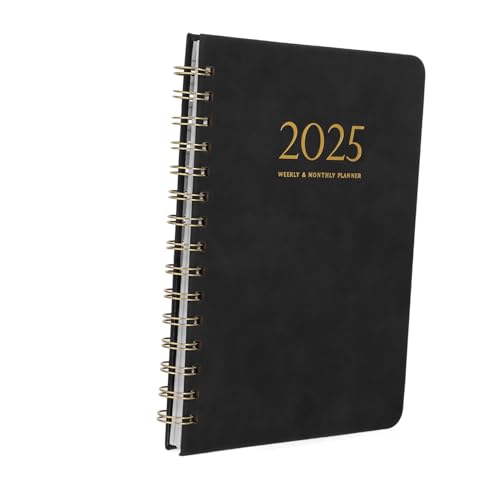 HOMSFOU Wochenplaner PU Einband Intelligenter Tagesplaner Mit Monatsregistern Budget Und Notizbuch Kompakter Kalender Für Detaillierte Organisation Und Wöchentliche von HOMSFOU