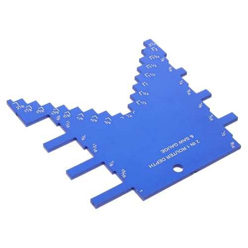 HOMSFOU Zimmermannslehren Höhenmesser Tiefenanschlag für Oberfräse Fühlermessgeräte holzwerkzeug messwerkzeug Stufentiefenmesser für Tischkreissäge Stufenmessgerät Aluminiumlegierung Blue von HOMSFOU