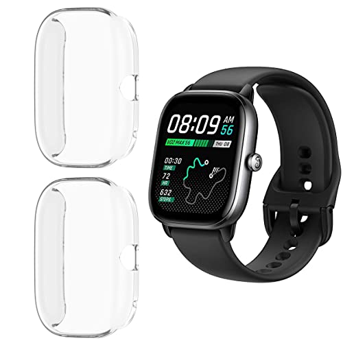 HOMTERN 2er-Pack Hüllen kompatibel mit AMAZFIT GTS 4 Mini-Hülle, flexible TPU-Schutzhülle, stoßfest, kratzfest, 2 Stück, transparent von HOMTERN