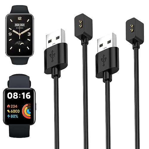 HOMTERN 2er-Pack Ladegerät für Redmi Watch 3, Watch 2/Watch 2 Lite, Smart Band Pro, Horloge 2 und Xiaomi Band 7 Pro/Watch Lite 2/Poco Watch, 100 cm USB-Chipschutz-Ladekabel von HOMTERN