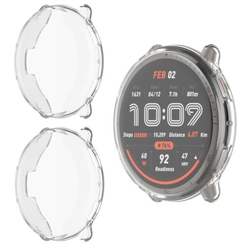 HOMTERN 3er-Pack Schutzhüllen für Amazfit Active 2, flexible TPU-Schutzhülle mit vollständiger Abdeckung, stoßfest, kratzfest, transparent, 3 Stück HOMTERN 3er-Pack Schutzhüllen für Amazfit Active 2, flexible TPU-Schutzhülle mit vollständiger Abdeckung, stoßfest, kratzfest, transparent, 3 Stück von HOMTERN