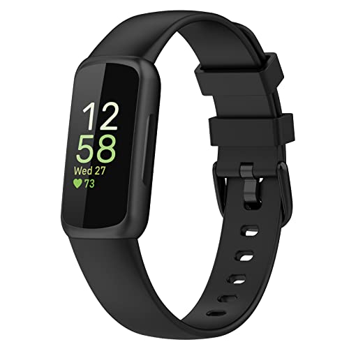 HOMTERN Armband kompatibel mit Fitbit Inspire 3 (nicht für Inspire 2), Silikon, flexibel, langlebig, Uhrenarmbänder für Fitbit Inspire 3, Damen und Herren, Large, Silikon von HOMTERN
