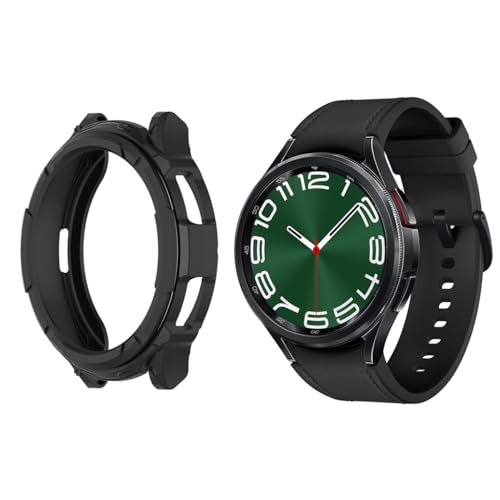 HOMTERN Kompatibel mit Samsung Galaxy Watch 6 Classic 43 mm/47 mm Hülle, flexible TPU-Hülle, stoßfest, kratzfest, Schutzhülle für Watch 6 Classic 43 mm/47 mm (für 47 mm) von HOMTERN