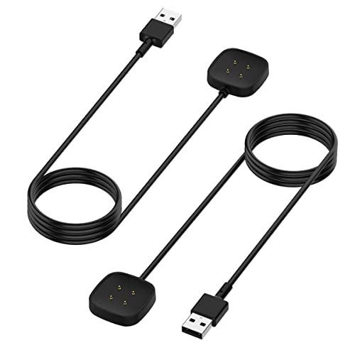 HOMTERN Magnetisches Ladegerät für Fitbit Versa 4/Versa 3, Sense 2/Sense, 100 cm, Ersatz-USB-Ladekabel, Dockingstation und Smartwatch-Zubehör, 2 Stück von HOMTERN