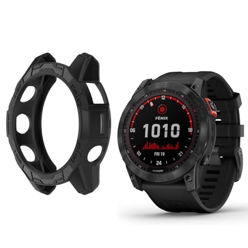 HOMTERN Schutzhülle für Garmin Fenix 7X/Fenix 7X Pro und Epix Pro, 51 mm, flexible Silikon-Schutzhülle, stoßfest, kratzfest, Smartwatch-Zubehör, Schwarz von HOMTERN