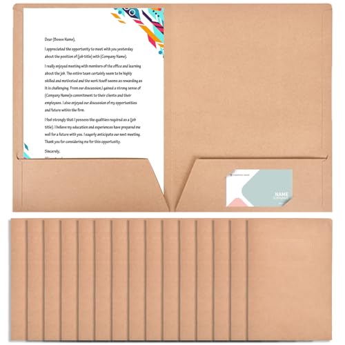 Dokumentenmappe kraftpapier Präsentationsmappe Mappe Kraftpapier: HOMURY 15 Stück Ordner mit 2 Tasche, A4 Document Folder Mappe Kraftpapier Mappen, Präsentationsmappe für Dokumente Besprechungen von HOMURY