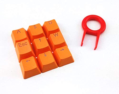 Honbay 9 orangefarbene PBT-Tasten, hintergrundbeleuchtet, transluzente Tastenkappen für mechanische Tastatur mit rotem Tastenabzieher von HONBAY