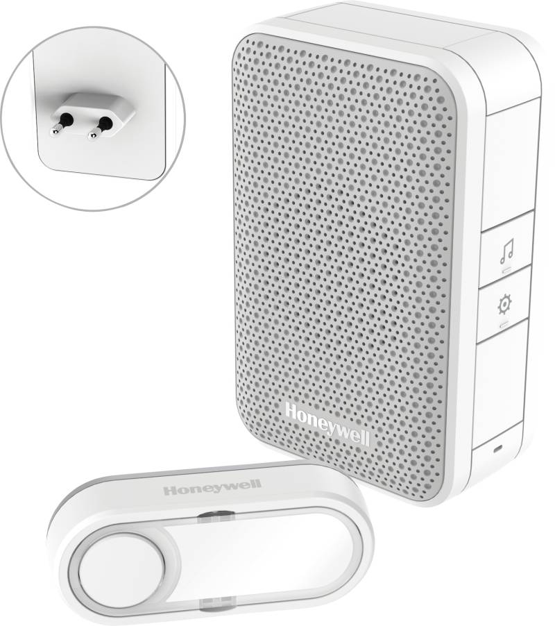 HONEY DC311SP2 - Funk-Gong für Steckdosen mit Klingeltaster, weiß von HONEYWELL HOME