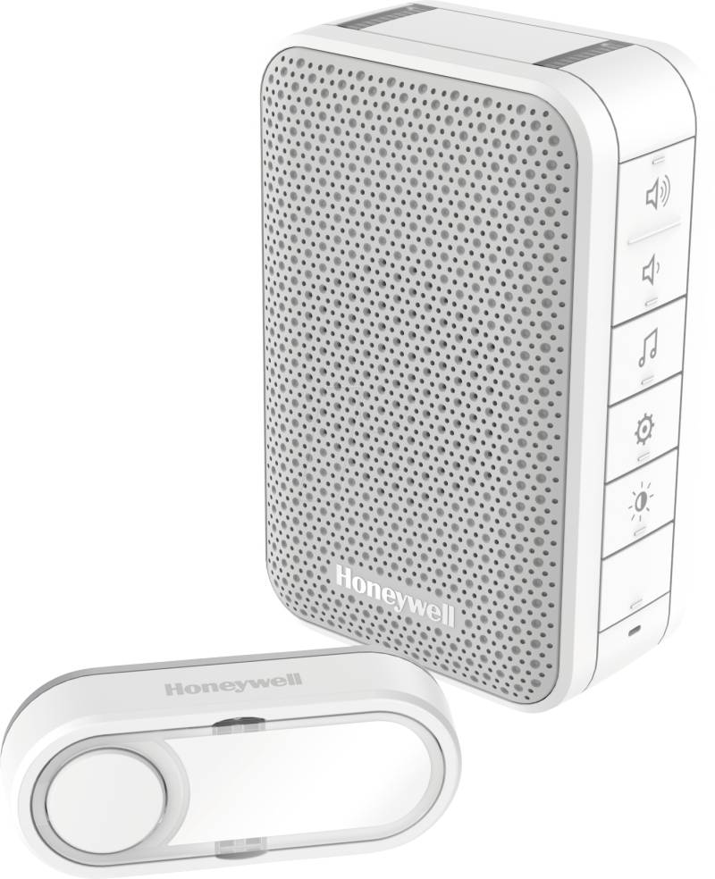 HONEY DC313S - Funk-Gong mit LED-Blitzlicht und Klingeltaster, weiß von HONEYWELL HOME