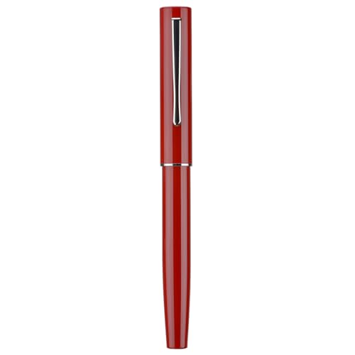 Hongdian C2 Füllfederhalter, feine weiche Feder, modernes Rot & klassisches Retro-Design, Metallstift mit Tintenkonverter von HONG DIAN