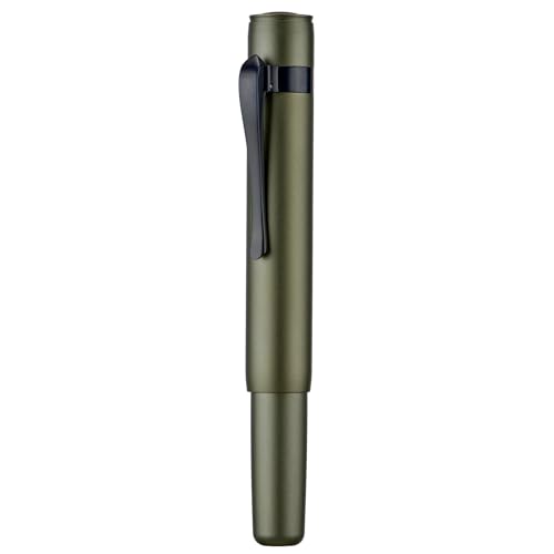 Hongdian M2 Black Forest Mini-Füllfederhalter, feine weiche Feder und schlanke Form Füller, Aluminium, kurze Tasche, Reisestift (Armeegrün), 1 stück (1er Pack) von HONG DIAN