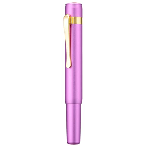 Hongdian M2 Mini-Füllfederhalter mit gebogener Feder, schlanke Form, Aluminium, kurze Tasche, Reise-Stift (Lilac Purple) von HONG DIAN