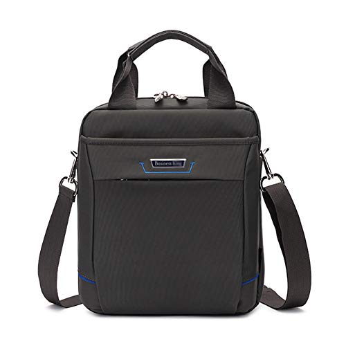 HONGBI Leinwand Messenger Bag Umhängetasche Laptop Tasche Computer Tasche Umhängetasche aus Segeltuch Tasche Arbeiten Tasche Umhängetasche Grau 14.5"(38x10x30cm) von HONGBI