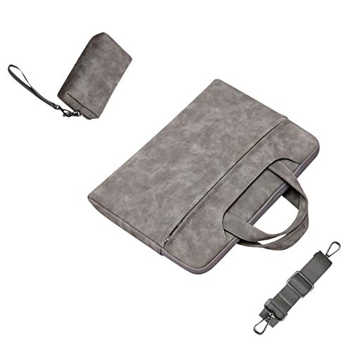 HONGBI Tasche Sleeve Hülle Kompatibel mit 13-15 Zoll Laptop,MacBook Air/Pro,Laptoptasche Kasten mit Zusätzlichem Stauraum Polyester Tasche Dunkelgrau(mit Einer kleinen Geldbörse) 14" von HONGBI