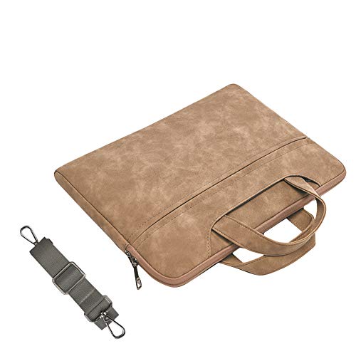 HONGBI Tasche Sleeve Hülle Kompatibel mit 13-15 Zoll Laptop,MacBook Air/Pro,Laptoptasche Kasten mit Zusätzlichem Stauraum Polyester Tasche Khaki(kein Geldbeutel) 13" von HONGBI