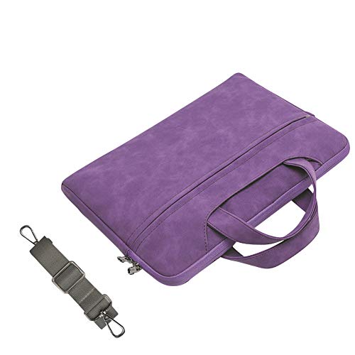 HONGBI Tasche Sleeve Hülle Kompatibel mit 13-15 Zoll Laptop,MacBook Air/Pro,Laptoptasche Kasten mit Zusätzlichem Stauraum Polyester Tasche Lila(kein Geldbeutel) 14" von HONGBI