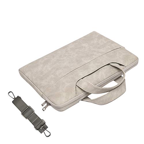 Tasche Sleeve Hülle Kompatibel mit 13-15 Zoll Laptop,MacBook Air/Pro,Laptoptasche Kasten mit Zusätzlichem Stauraum Polyester Tasche Hellgrau(Keine Geldbörse) 13" von HONGBI